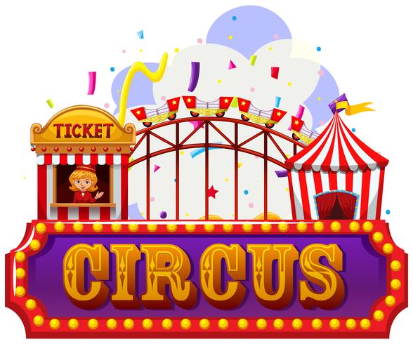 An isolated circus banner vector