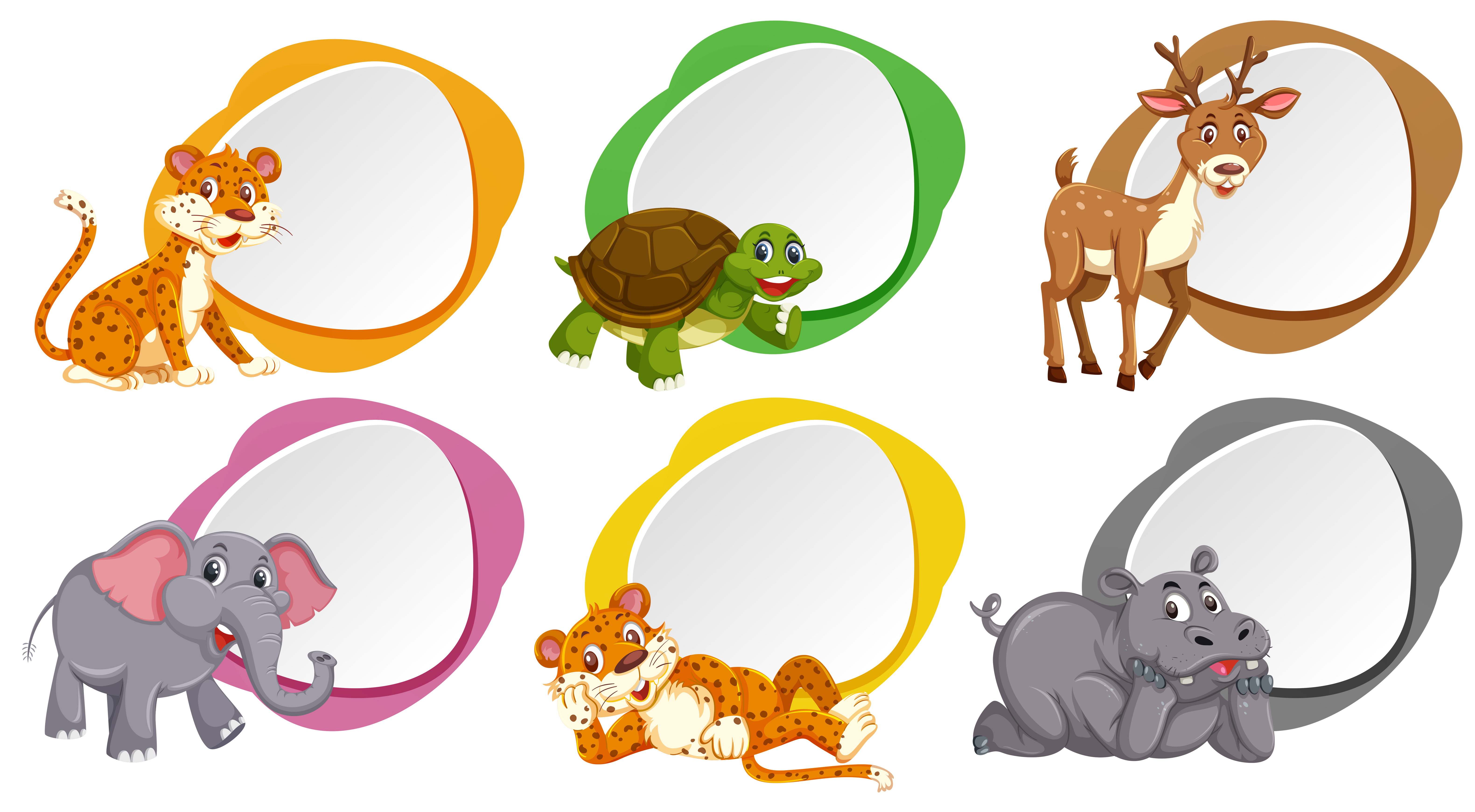 A set of blank banner with animals 607512 Vector Art at Vecteezy