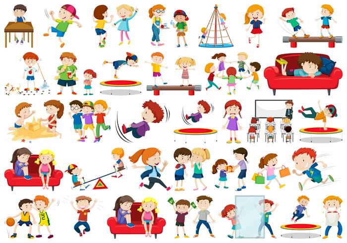 Conjunto de personajes infantiles. vector