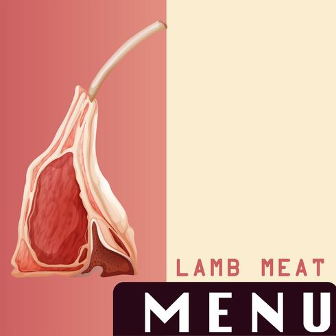 Lamb meat on menu vector
