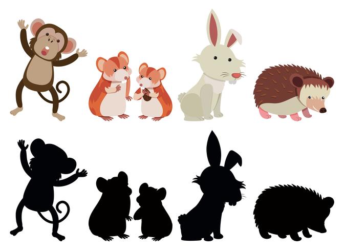 Conjunto de varios animales vector