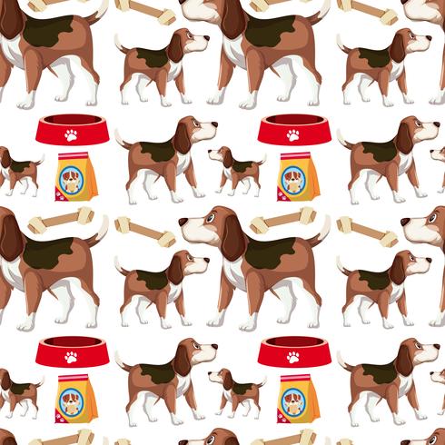 A dog seamless pattern vector