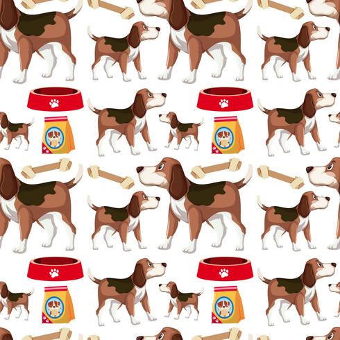 A dog seamless pattern vector