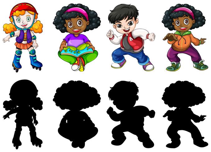 Conjunto de diferentes niños vector