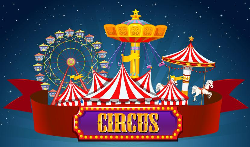 A circus banner on sky vector