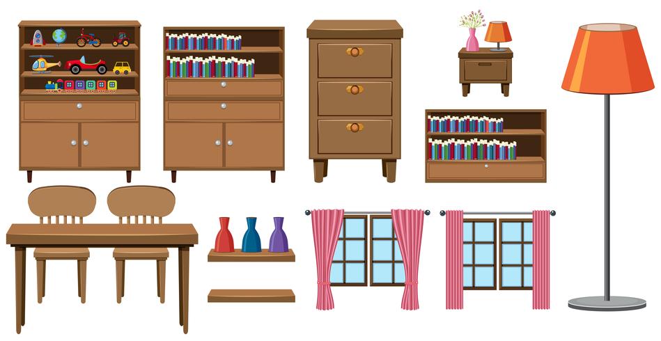 Conjunto de colección de muebles para el hogar. vector