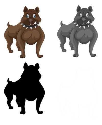 Set of pitbull dog vector