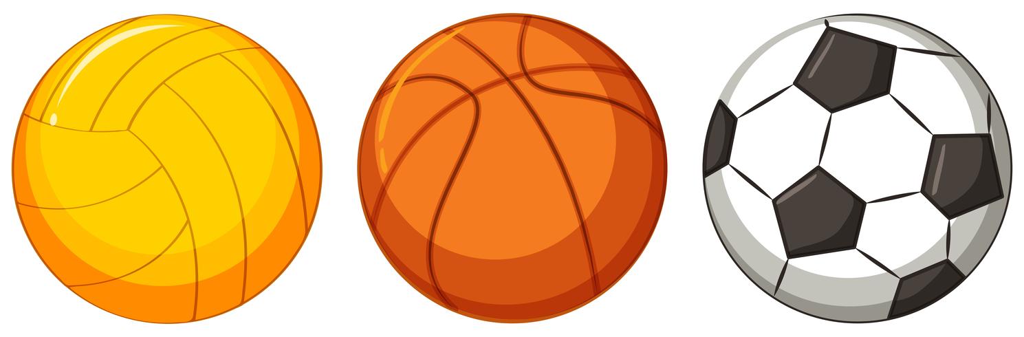 Set of different ball vector