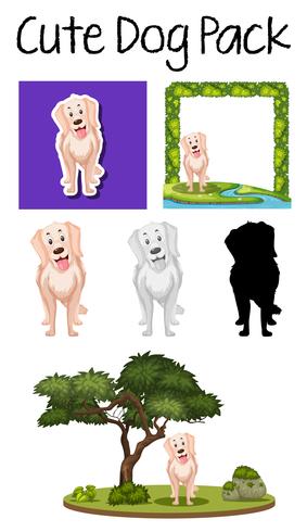 A pack of cute dog vector