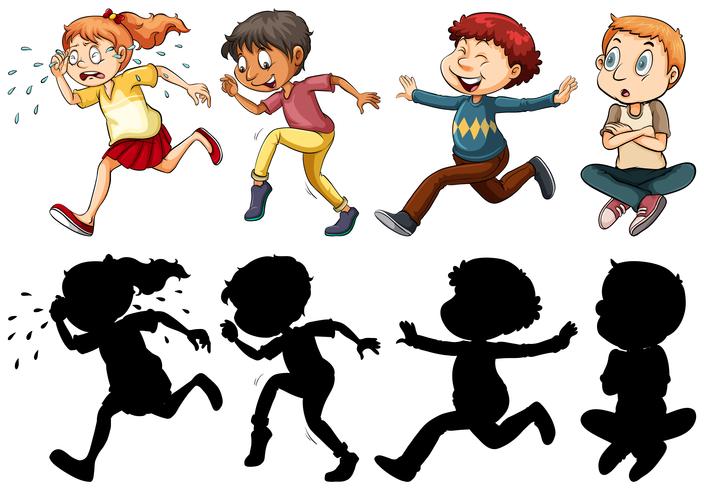 Set of people with different expression vector