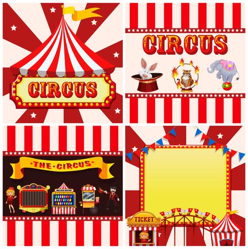Conjunto de plantillas de circo. vector