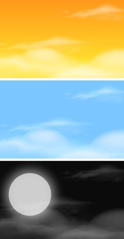 Set of sky scenes vector