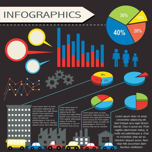 An infographics with humans and vehicles vector