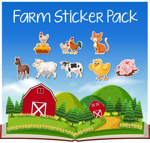 Set of farm animals vector