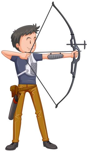 An archery character on white background vector