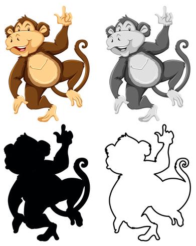 Set of monkey charatcer vector