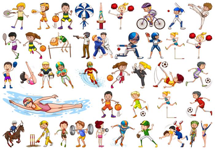 Set of sport character vector