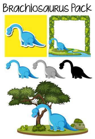 A pack of brachiosaurus vector