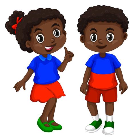 Haiti boy and girl with happy face vector