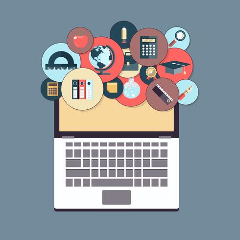 on line education and e learning concept on line web vector illustration tutorials
