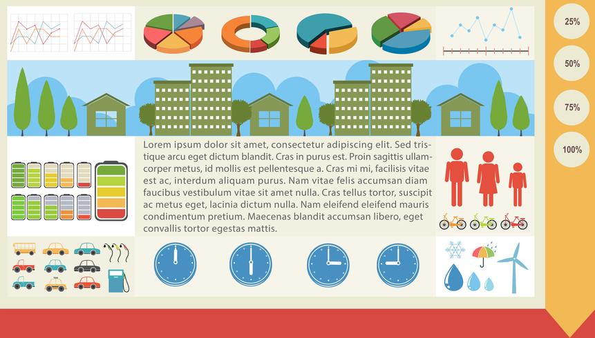 Un infochart grafico vector