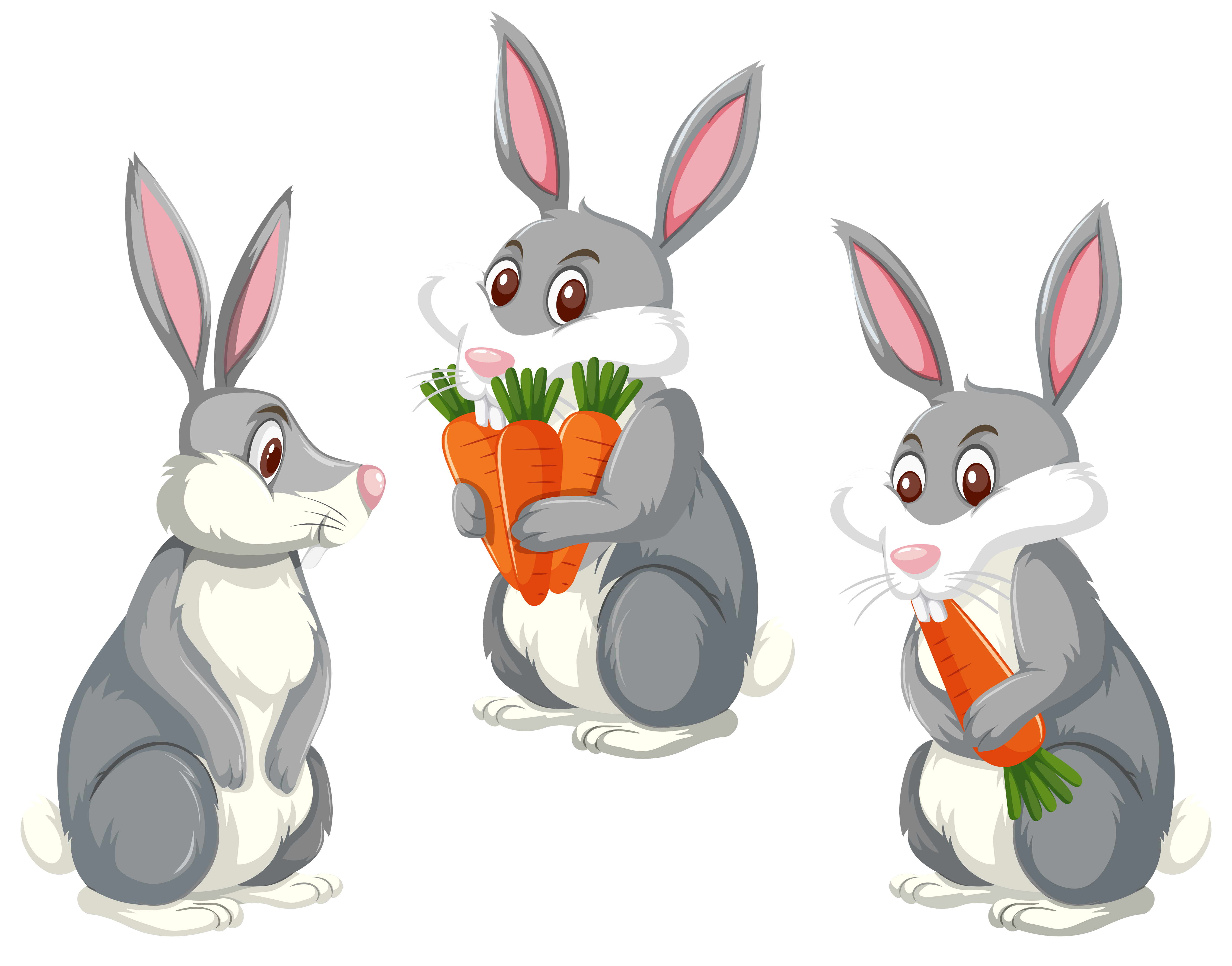 Set of three cute rabbits 608085 Vector Art at Vecteezy