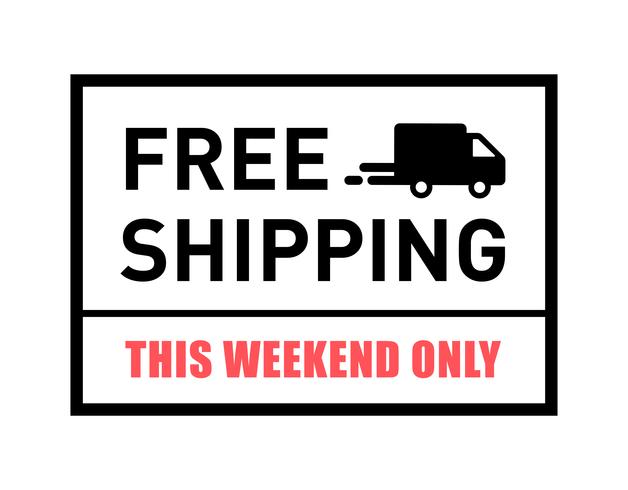 Free shipping. This weekend only. Badge with truck icon.  vector