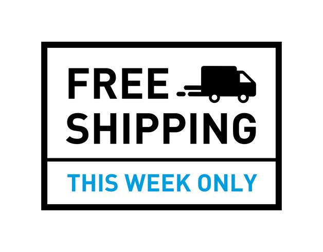 Free shipping. This week only. Badge with truck icon.  vector