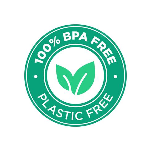 100 percent BPA free. 100 percent  Plastic free.  vector