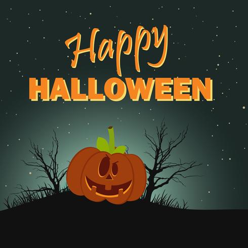 Halloween poster. Flat vector illustration