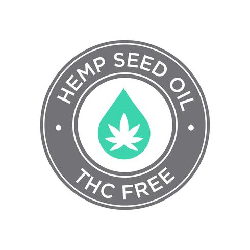 Icono de aceite de semilla de cáñamo. THC Gratis. vector