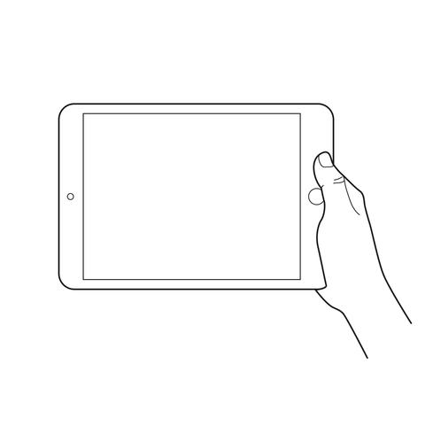 Hand holding a tablet touch devices.  vector