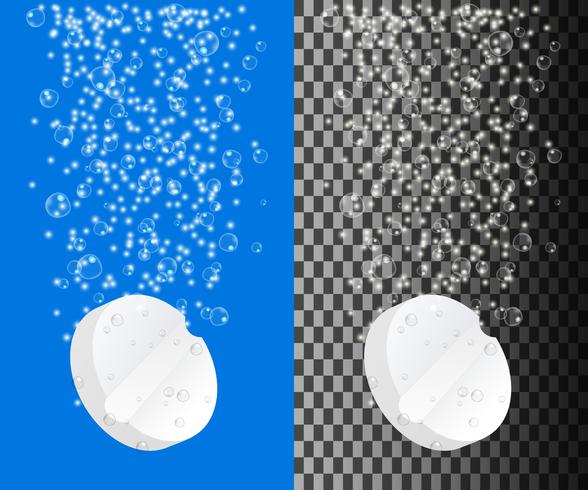 Effervescent soluble tablet pills vector