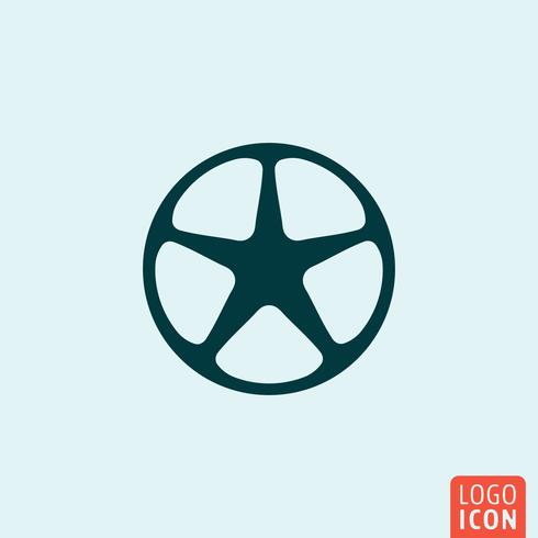 Wheel rim icon minimal design vector