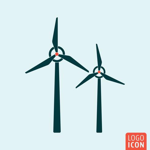 Icono de molino de viento Icono de energía alternativa aislado, diseño minimalista. vector