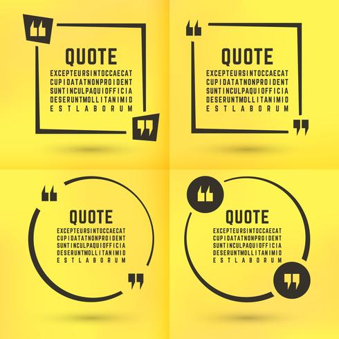 Quotes template set vector