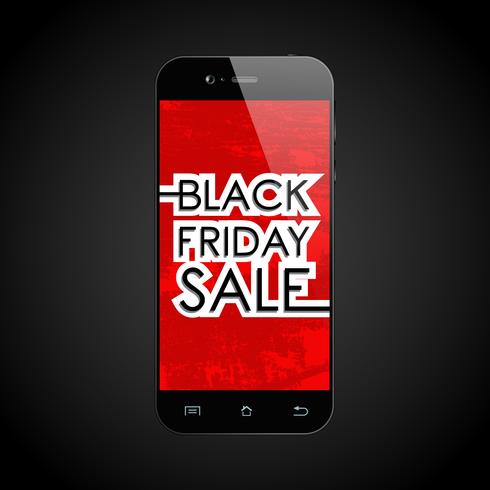 Venta de viernes negro smartphone vector