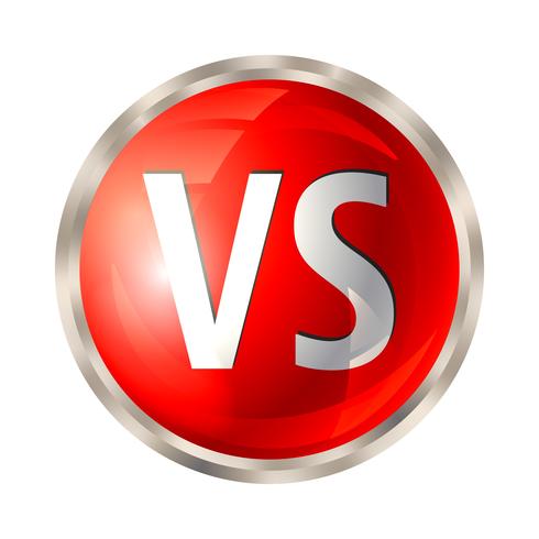 Versus button isolated vector