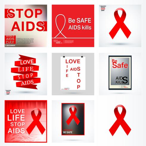 Set AIDS poster vector