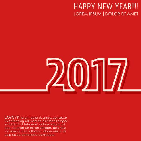 New year 2017 card vector