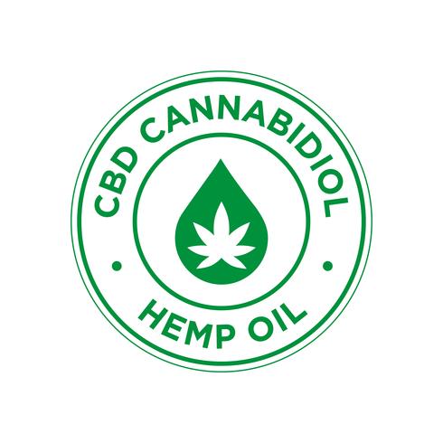 Icono del cannabidiol CBD. El aceite de cáñamo. vector