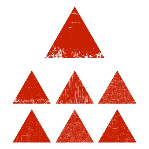 Grunge triangle set vector