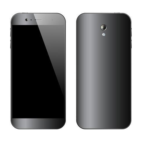 Smartphones front back view vector