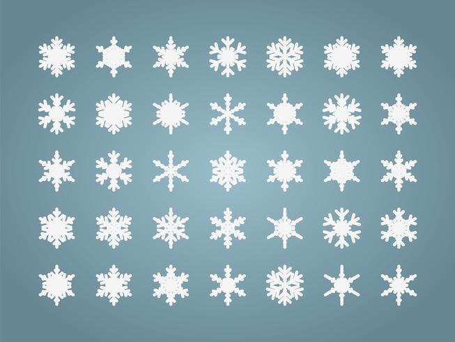 Snowflakes isolated set vector