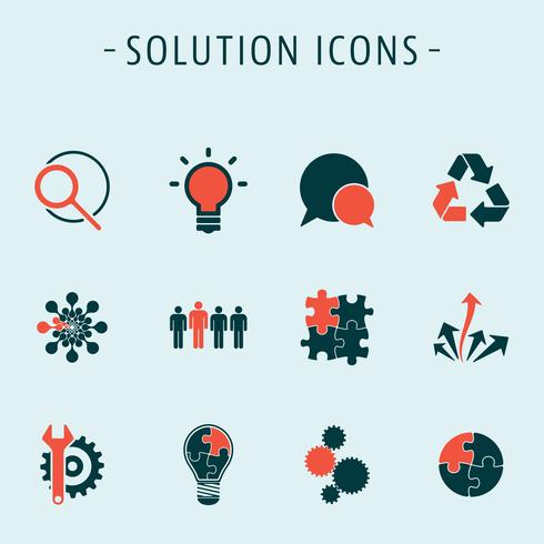 Set solution icons vector