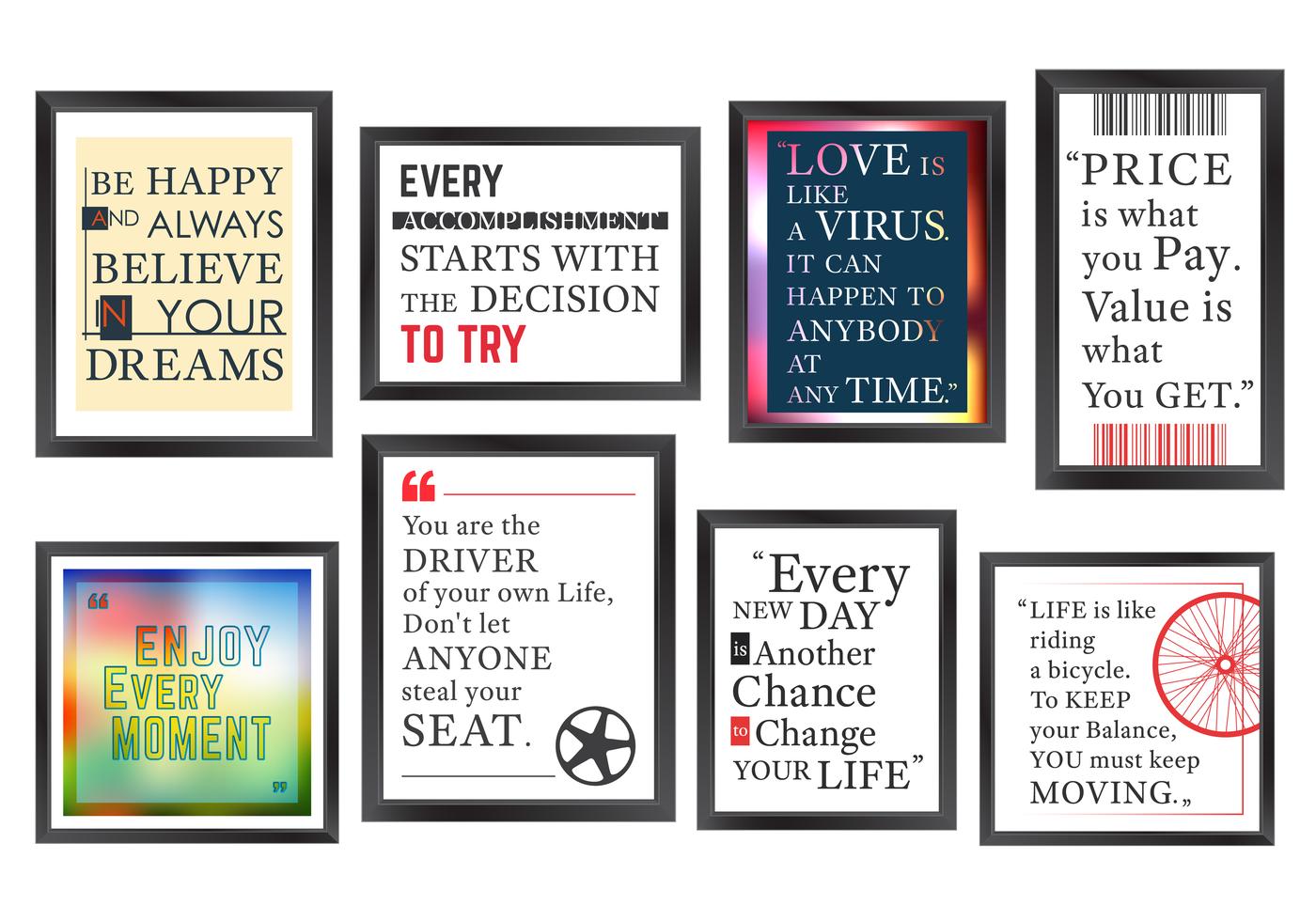 Quotes motivation frames set 608689 Vector Art at Vecteezy