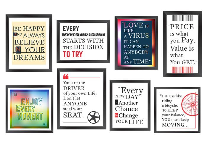 Quotes motivation frames set vector