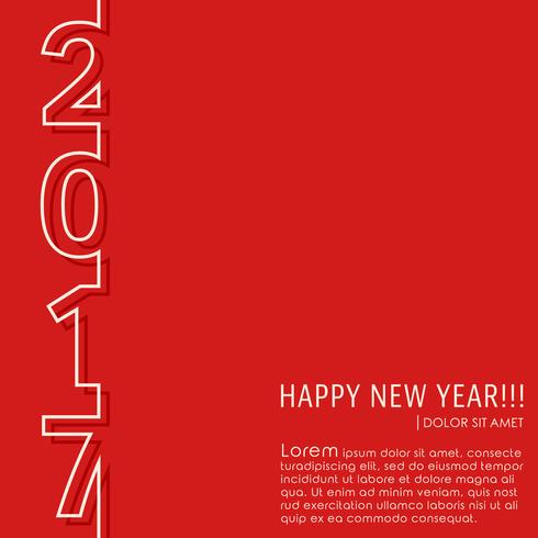 New year 2017 card vector