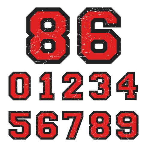 Vintage numbers stamp vector