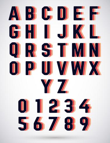 Alphabet triple font vector